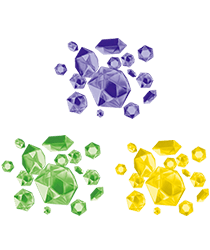 Purple Core, Green Core, Yellow Core